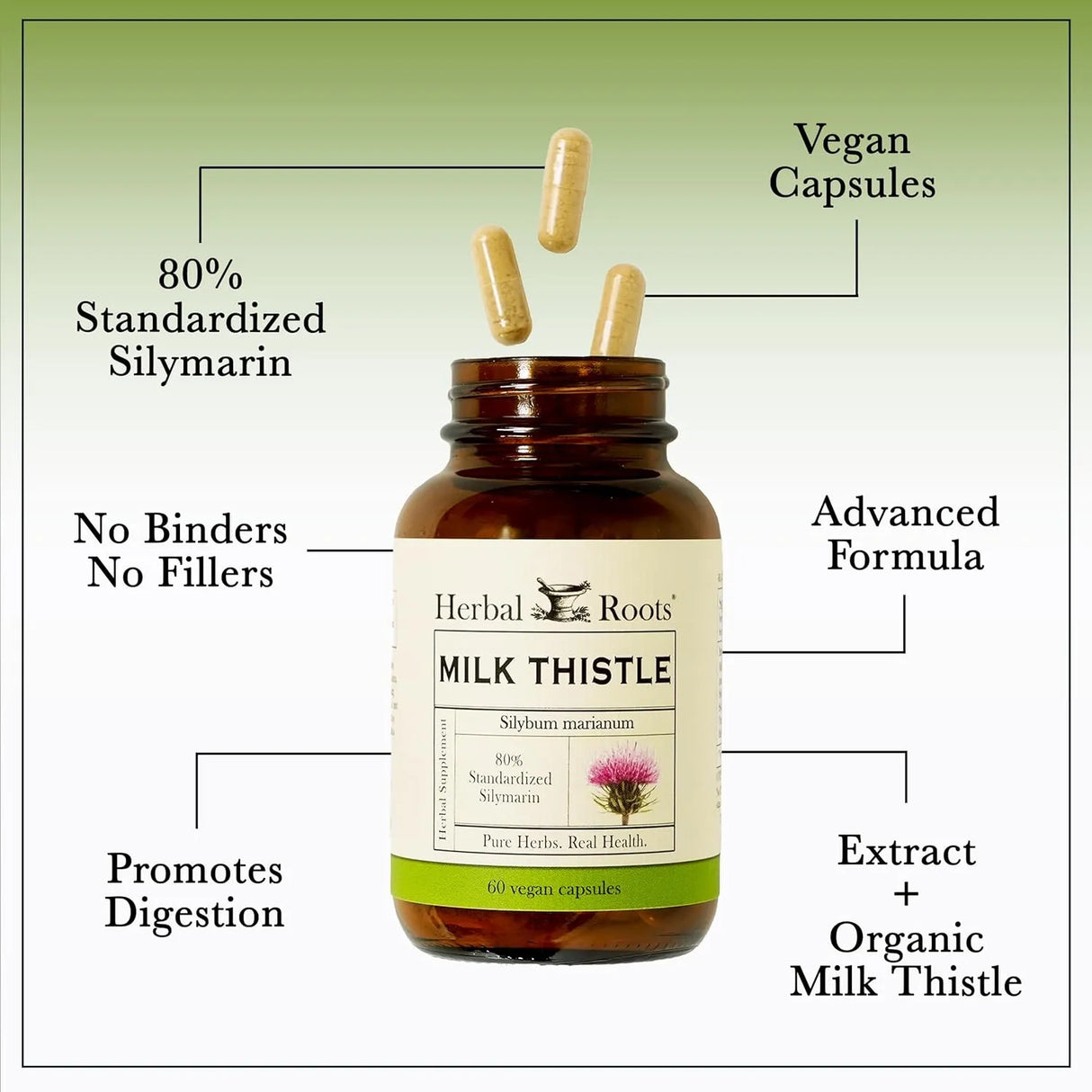 HERBAL ROOTS - Herbal Roots Milk Thistle 60 Capsulas - The Red Vitamin MX - Suplementos Alimenticios - {{ shop.shopifyCountryName }}