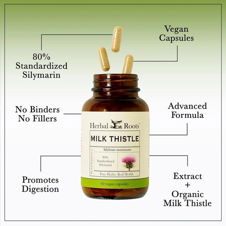 HERBAL ROOTS - Herbal Roots Milk Thistle 60 Capsulas - The Red Vitamin MX - Suplementos Alimenticios - {{ shop.shopifyCountryName }}