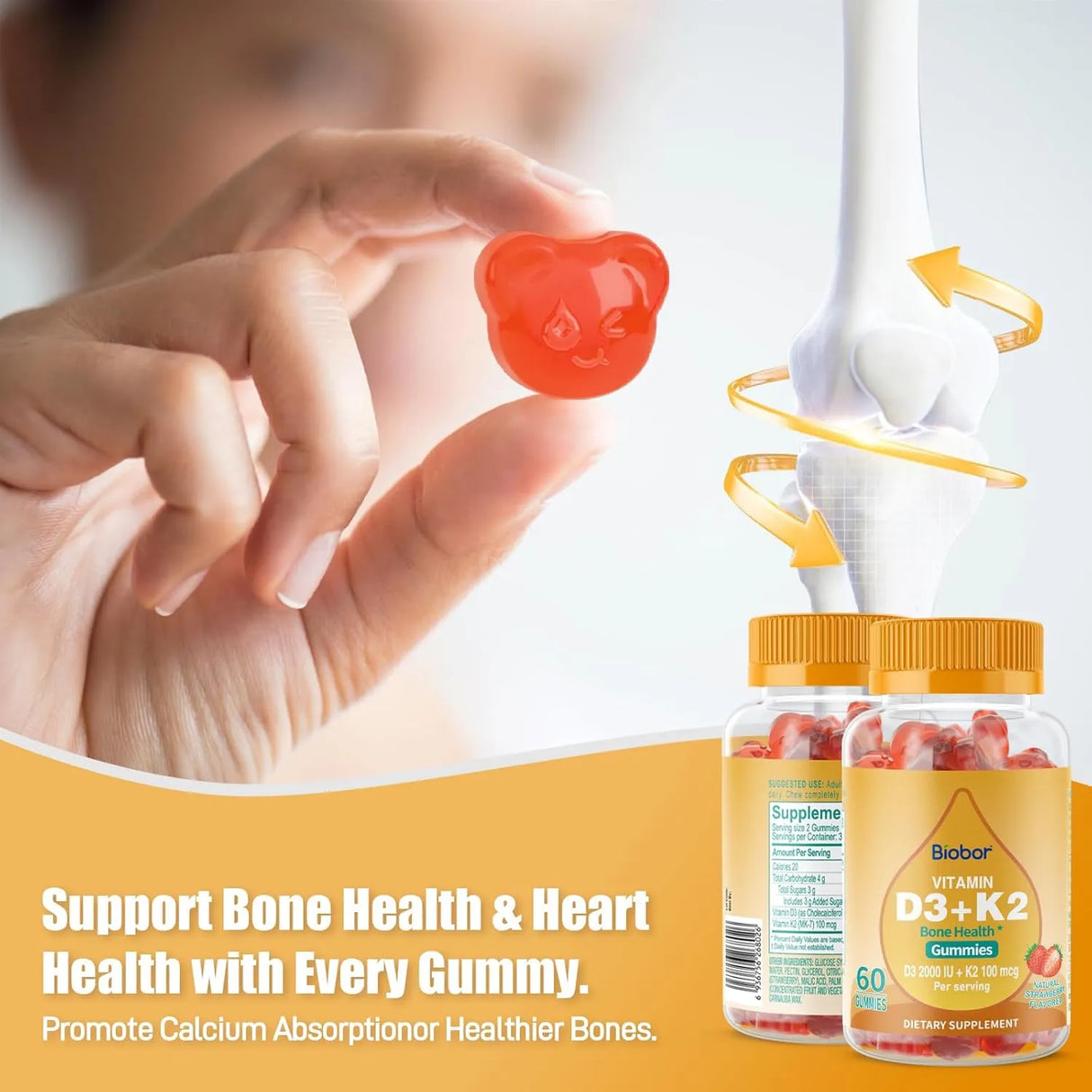BIOBOR - Biobor Natural Vitamin D3 K2 Gummies 60 Gomitas - The Red Vitamin MX - Suplementos Alimenticios - {{ shop.shopifyCountryName }}