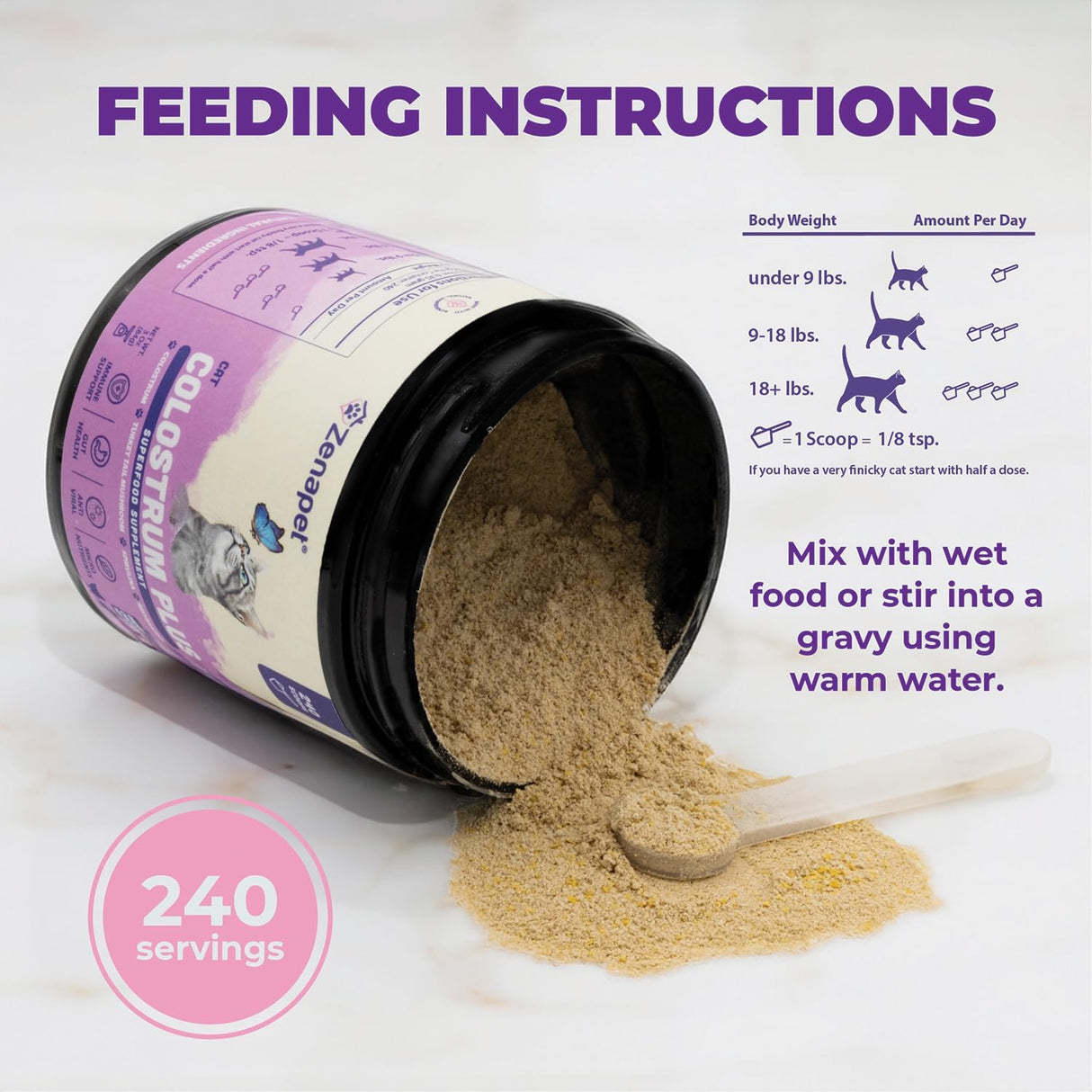 Zenapet Cat Colostrum Plus Superfood Supplement 84Gr.