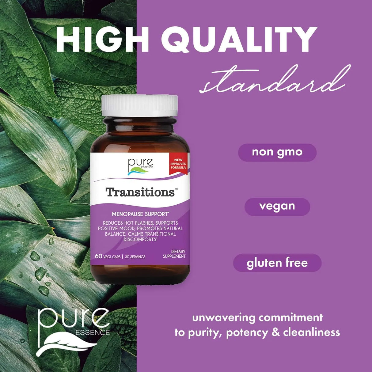 PURE ESSENCE LABS - Pure Essence Labs Transitions Menopause Relief 60 Capsulas - The Red Vitamin MX - Suplementos Alimenticios - {{ shop.shopifyCountryName }}