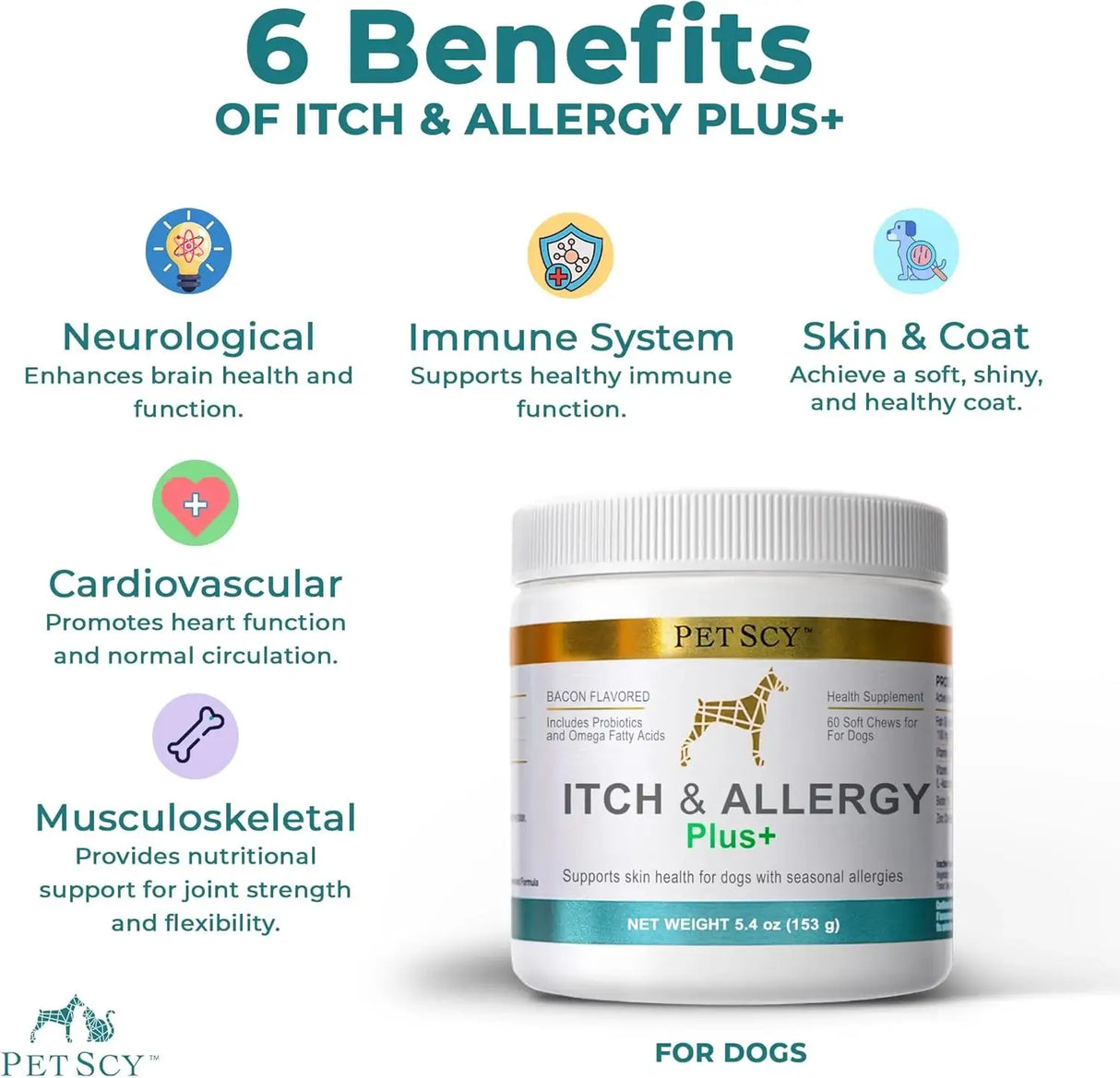 PETSCY - PetScy Itch & Allergy Plus Chews for Dogs Itchy Skin 60 Masticables - The Red Vitamin MX - Remedios Para La Picazón De Perros - {{ shop.shopifyCountryName }}