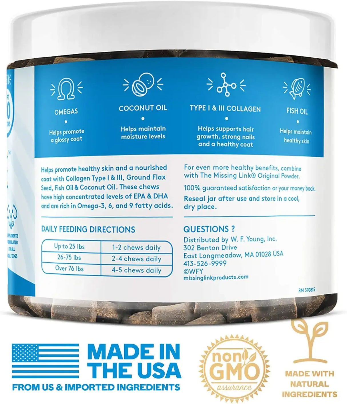 THE MISSING LINK - The Missing Link Collagen Care Skin & Coat Soft Chews 60 Masticables - The Red Vitamin MX - Aceite De Pescado Para Perros - {{ shop.shopifyCountryName }}