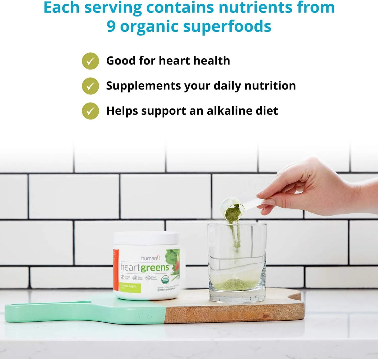 HUMANN - humanN HeartGreens 30 Servicios Green Apple Flavor 150Gr. - The Red Vitamin MX - Suplementos Alimenticios - {{ shop.shopifyCountryName }}