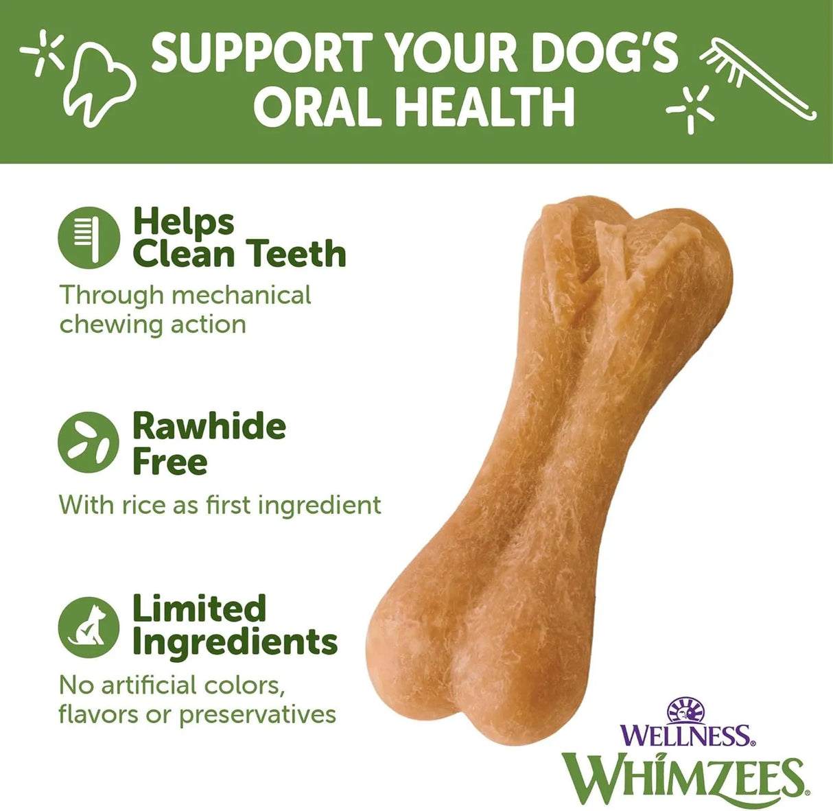 WELLNESS WHIMZEES - Wellness WHIMZEES Ricebone Dog Dental Treats Large Size 9 Piezas - The Red Vitamin MX - Cuidado Dental Para Perros - {{ shop.shopifyCountryName }}