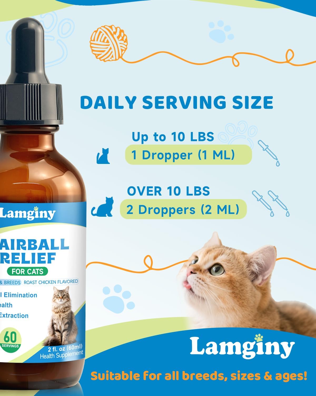LAMGINY Hairball Relief for Cats 60Ml.