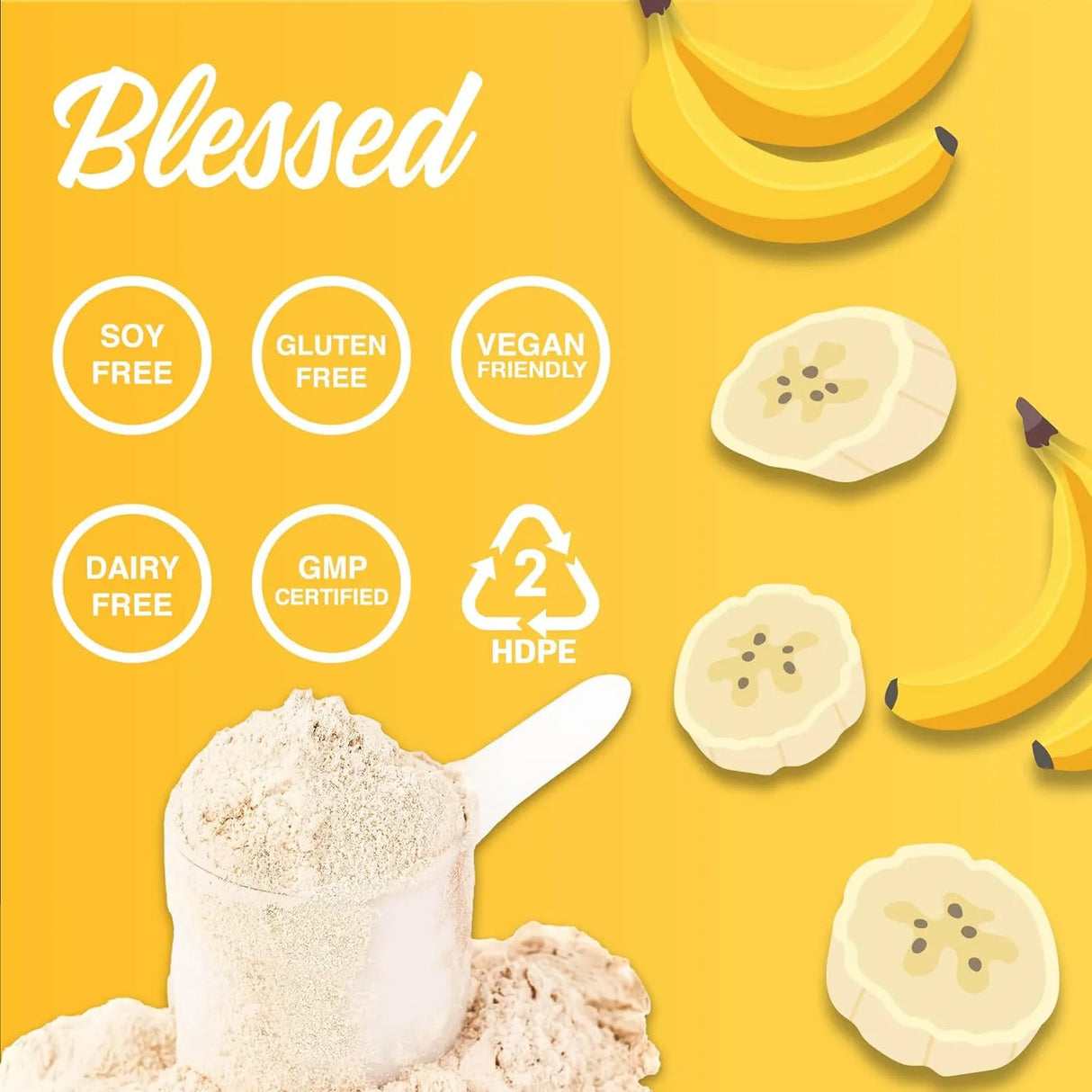 BLESSED - Blessed Vegan Protein Powder 23g of Pea Protein Banana Bread 1014Gr. - The Red Vitamin MX - Suplementos Alimenticios - {{ shop.shopifyCountryName }}