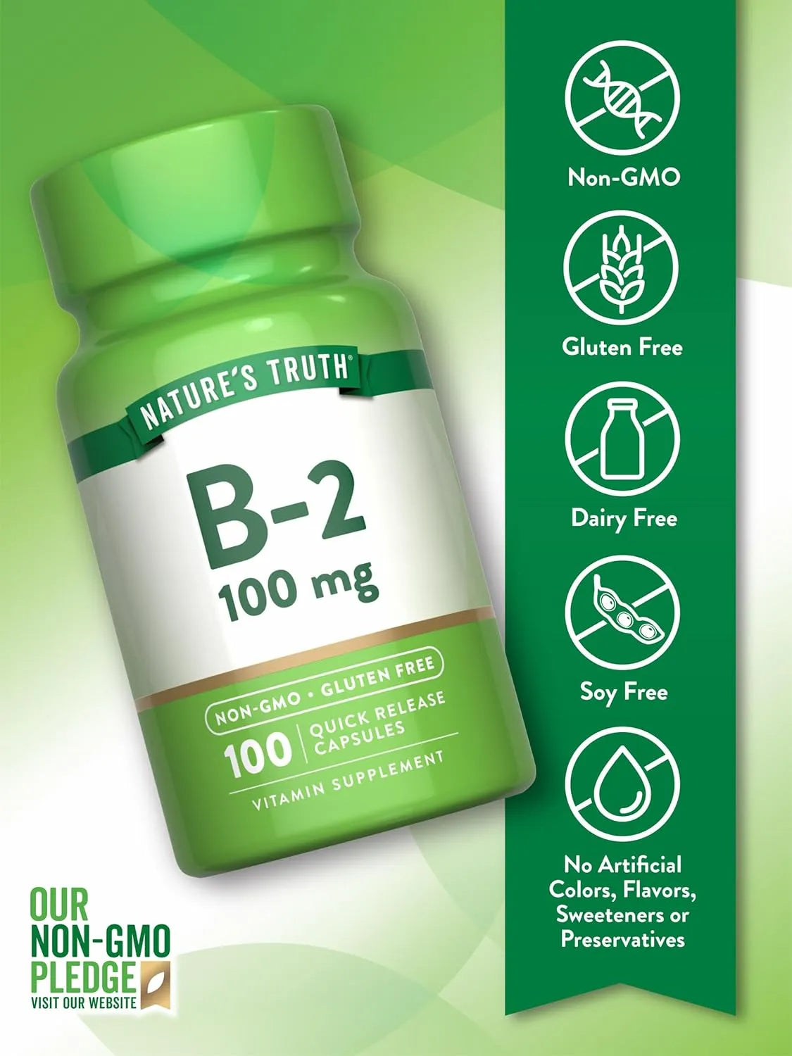 NATURE'S TRUTH - Nature's Truth B2 Vitamin 100Mg. 100 Capsulas - The Red Vitamin MX - Suplementos Alimenticios - {{ shop.shopifyCountryName }}