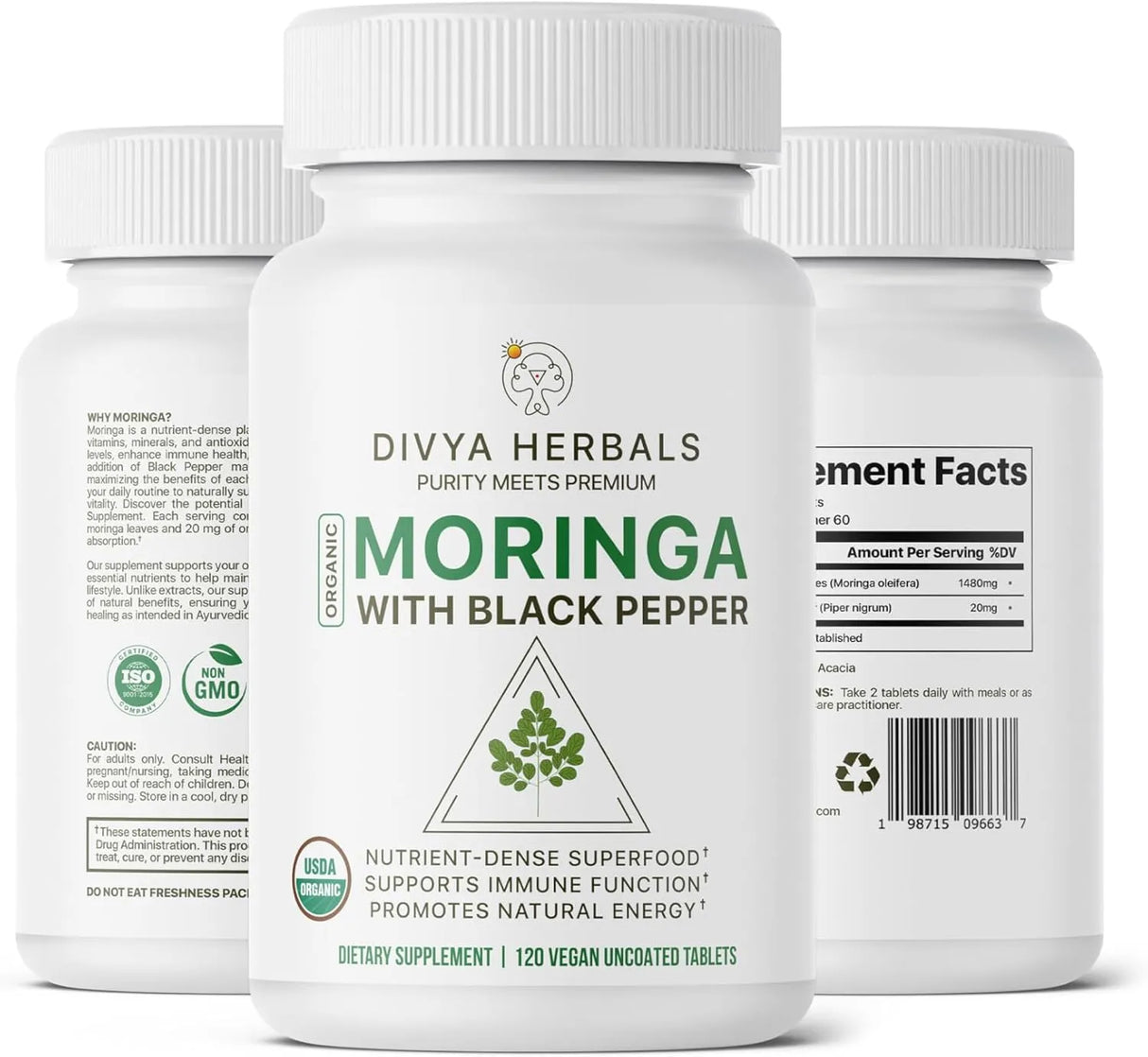 DIVYA HERBALS - Divya Herbals Organic Moringa 120 Tabletas - The Red Vitamin MX - Suplementos Alimenticios - {{ shop.shopifyCountryName }}