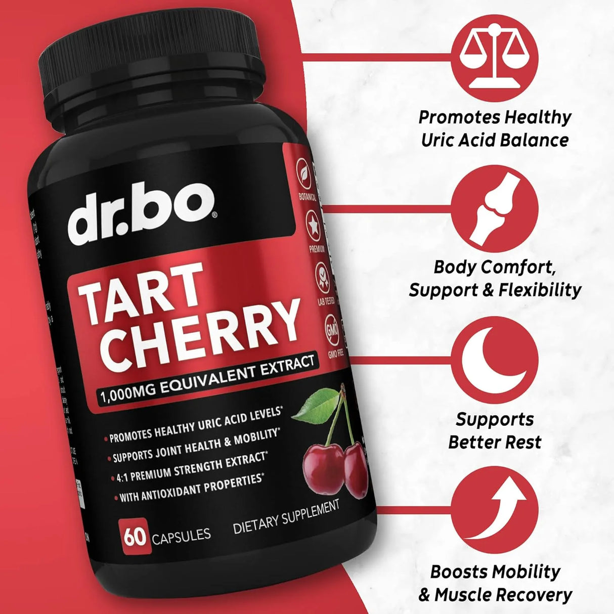 DR. BO - DR. BO Tart Cherry Extract 60 Capsulas - The Red Vitamin MX - Suplementos Alimenticios - {{ shop.shopifyCountryName }}