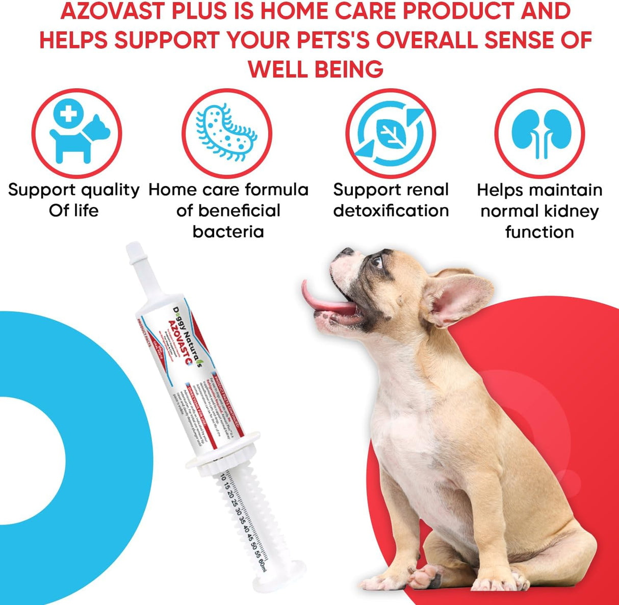 Doggy Naturals Azovast Plus Kidney Health Supplement for Dogs & Cats Oral Paste 60cc