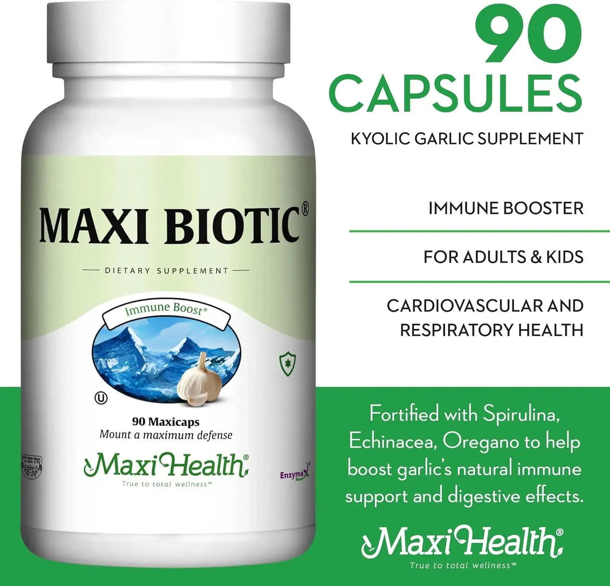 MAXI HEALTH - Maxi Health Maxi Biotic Aged Garlic Extract 90 Capsulas - The Red Vitamin MX - Suplementos Alimenticios - {{ shop.shopifyCountryName }}