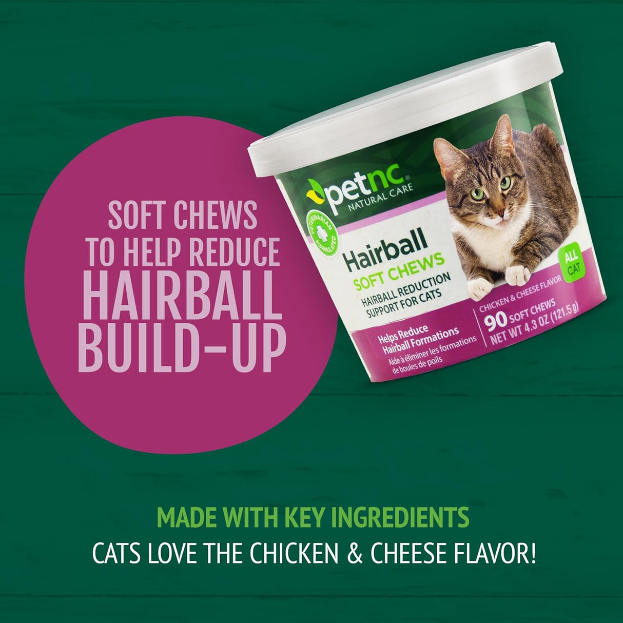 Petnc Natural Care Hairball Soft Chews for Cats 90 Masticables
