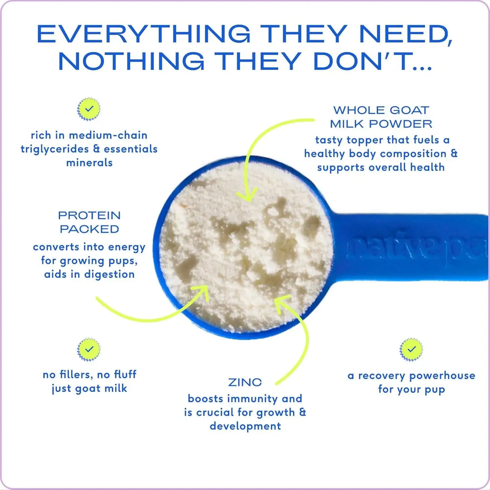 NATIVE PET - Native Pet Goat Milk for Dogs Organic Goat Milk Powder for Dogs and Cats 60 Servicios 198Gr. - The Red Vitamin MX - Sustitutos De Leche Para Perros - {{ shop.shopifyCountryName }}