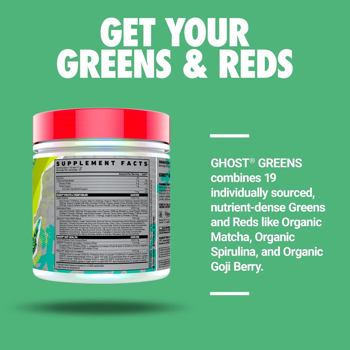 GHOST - GHOST Greens Powder 30 Servicios Lime 330Gr. - The Red Vitamin MX - Suplementos Alimenticios - {{ shop.shopifyCountryName }}