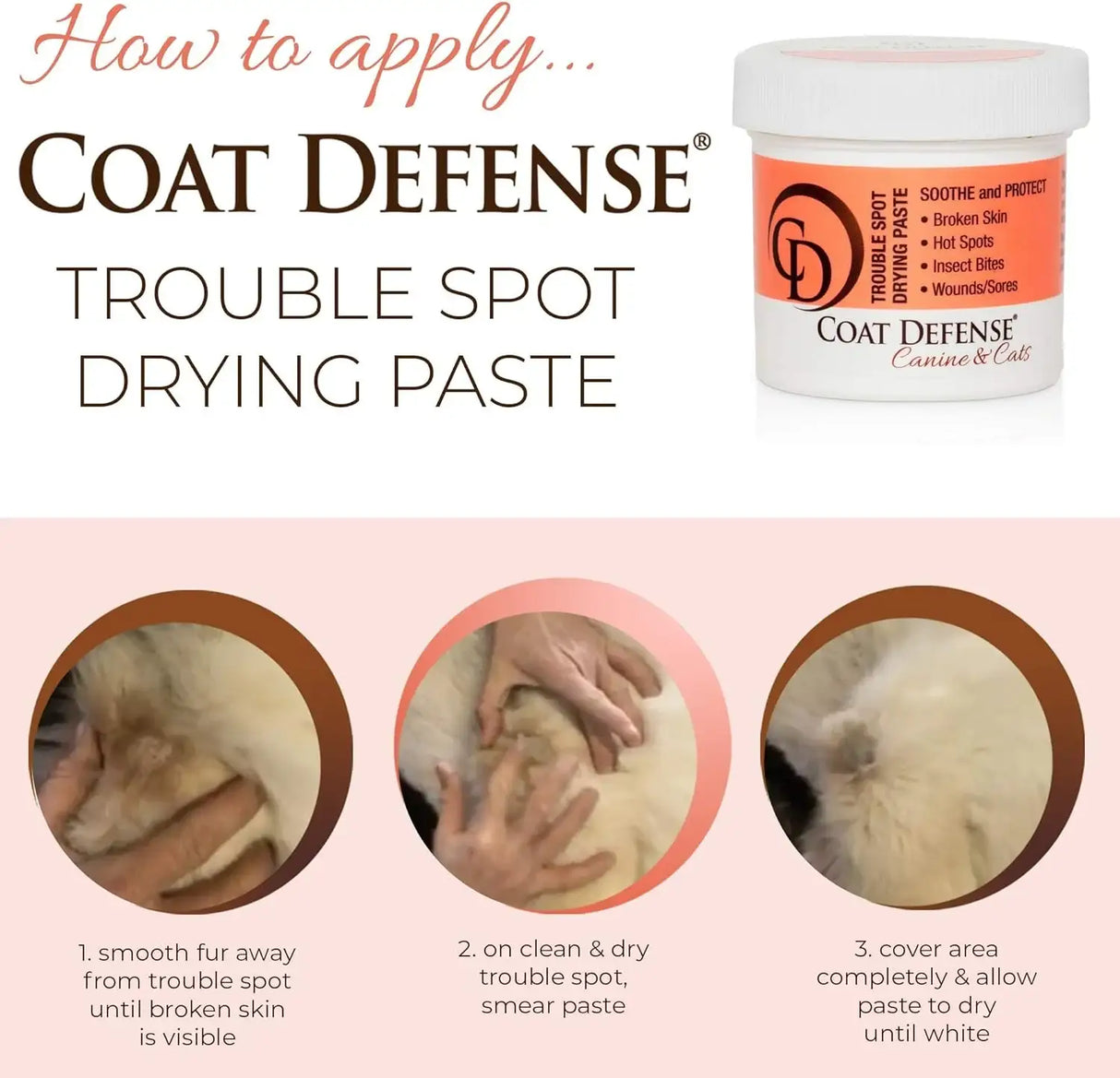 COAT DEFENSE - COAT DEFENSE Trouble Spot Drying Paste 5 Oz. - The Red Vitamin MX - Remedios Para La Picazón De Perros - {{ shop.shopifyCountryName }}