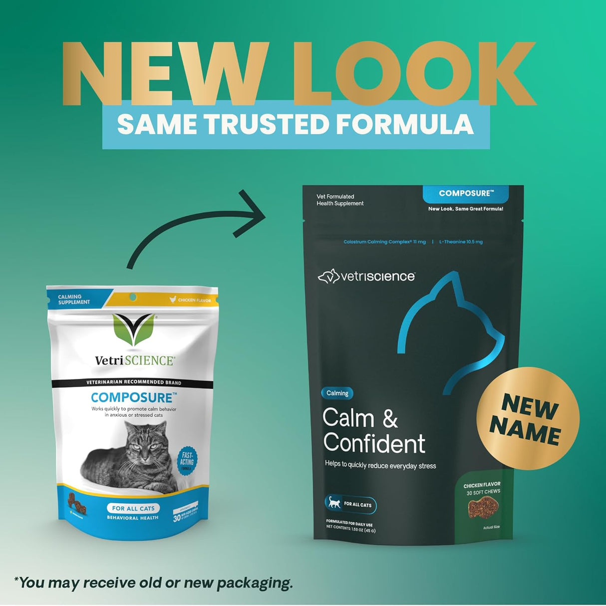 VetriScience Composure Calming Formula for Cats Chicken 30 Masticables