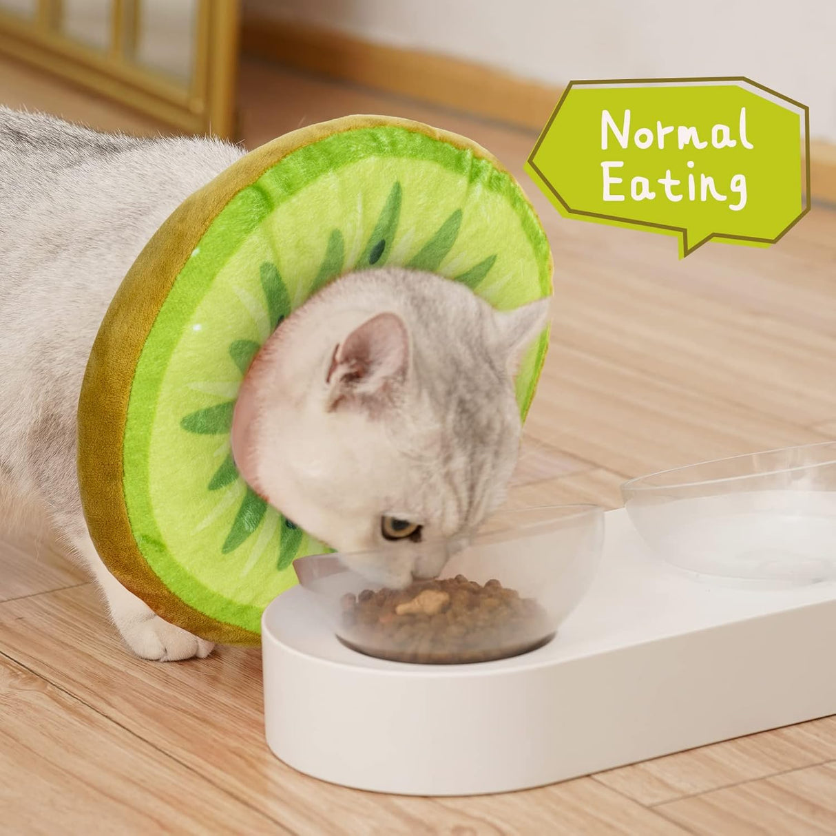 ANWA Adjustable Cat Cone Collar Soft Kiwifruit Large
