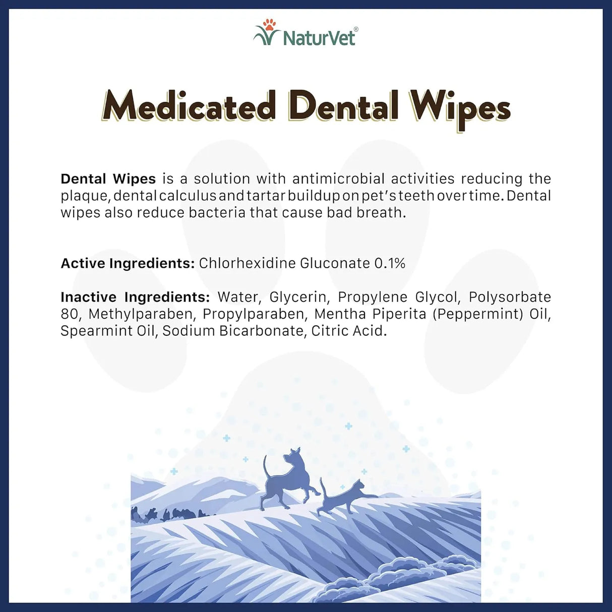 NATURVET - NaturVet Medicated Dental Wipes for Dogs & Cats 50 Toallitas - The Red Vitamin MX - Cuidado Dental Para Perros - {{ shop.shopifyCountryName }}