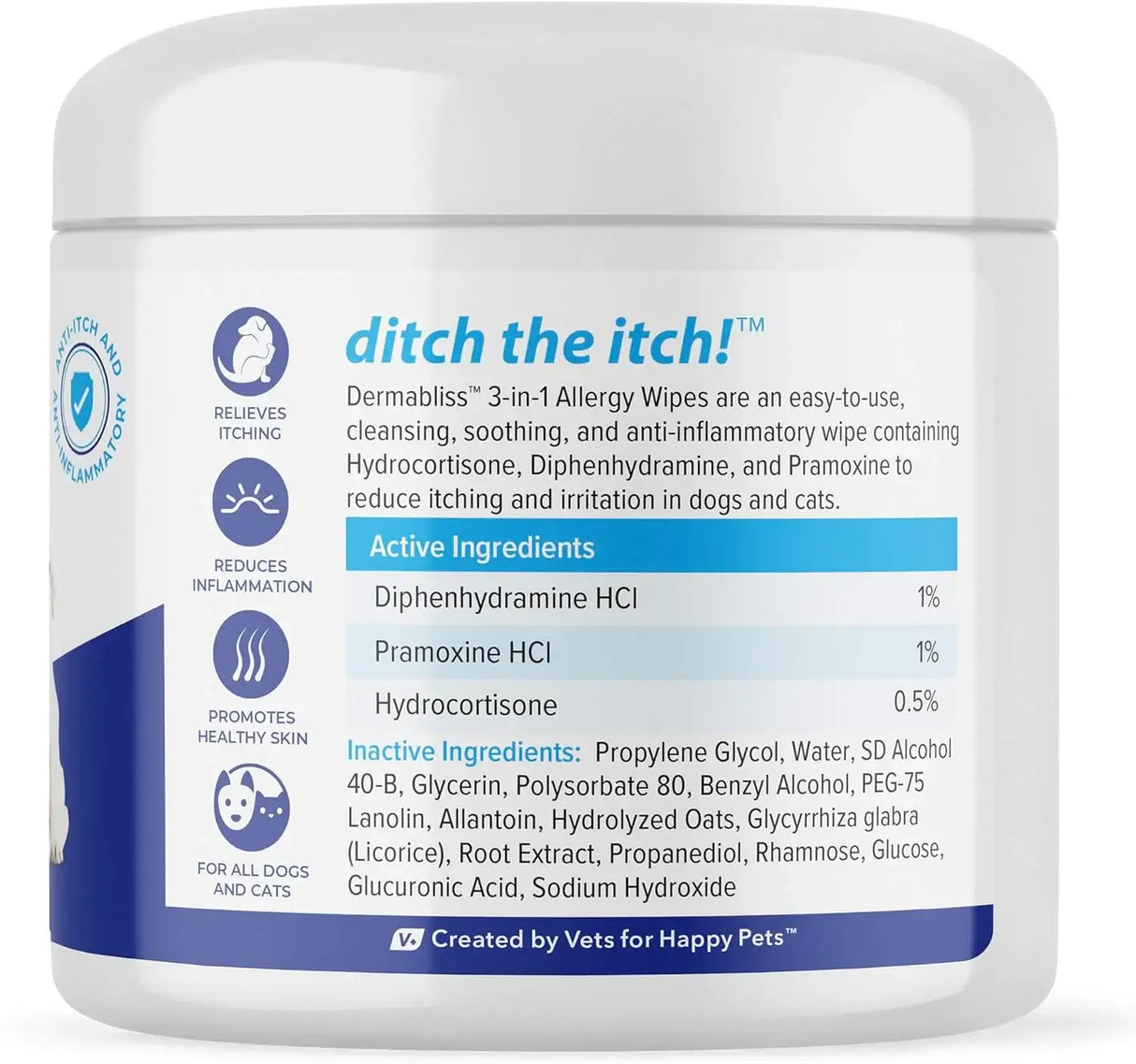 VETNIQUE - Vetnique Dermabliss 3-in-1 Medicated Dog Wipes 50 Toallitas - The Red Vitamin MX - Remedios Para La Picazón De Perros - {{ shop.shopifyCountryName }}