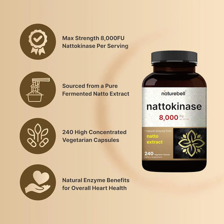 NATUREBELL - NatureBell Nattokinase 8,000 FU 240 Capsulas - The Red Vitamin MX - Suplementos Alimenticios - {{ shop.shopifyCountryName }}
