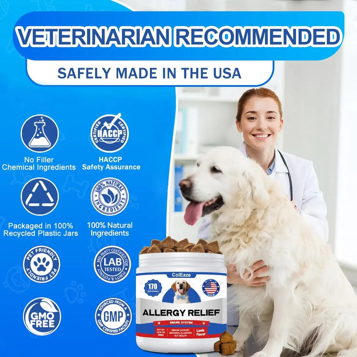 COLEAZE - ColEaze Dog Allergy Chews 170 Masticables - The Red Vitamin MX - Remedios Para La Picazón De Perros - {{ shop.shopifyCountryName }}