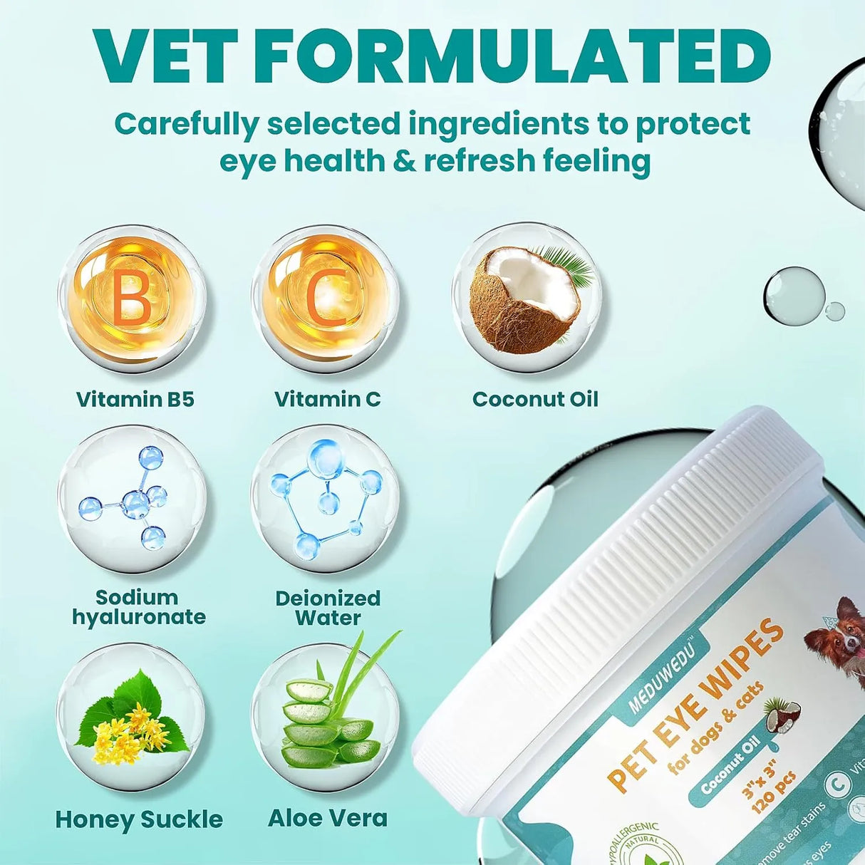 MEDUWEDU - MEDUWEDU Eyes Wipes for Dogs & Cats Mint Scent 120 Toallitas - The Red Vitamin MX - Cuidado De Los Ojos De Los Perros - {{ shop.shopifyCountryName }}