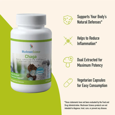 MUSHROOMSCIENCE - MushroomScience Chaga Mushroom 90 Capsulas - The Red Vitamin MX - Suplementos Alimenticios - {{ shop.shopifyCountryName }}