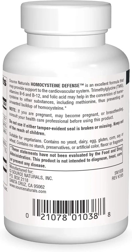 SOURCE NATURALS - Source Naturals Homocysteine Defense 60 Tabletas - The Red Vitamin MX - Suplementos Alimenticios - {{ shop.shopifyCountryName }}