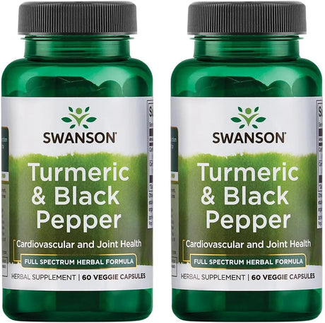 SWANSON - Swanson Turmeric & Black Pepper 60 Capsulas 2 Pack - The Red Vitamin MX - Suplementos Alimenticios - {{ shop.shopifyCountryName }}