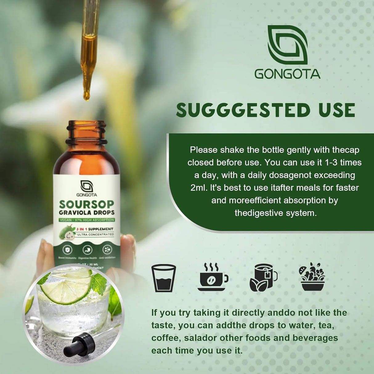 GONGOTA - GONGOTA Soursop Graviola Liquid Drops 1 Fl.Oz. - The Red Vitamin MX - Suplementos Alimenticios - {{ shop.shopifyCountryName }}