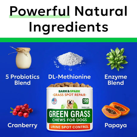 BARK&SPARK - BARK&SPARK Green Grass Chews 120 Masticables - The Red Vitamin MX - Salud De Tracto Urinario Para Perros - {{ shop.shopifyCountryName }}