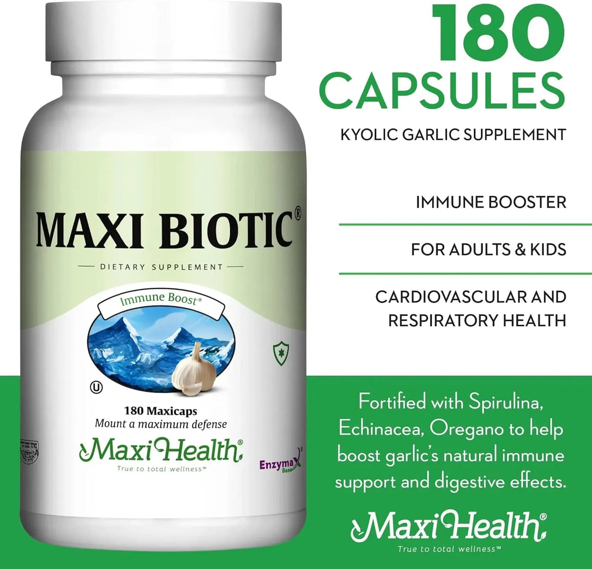 MAXI HEALTH - Maxi Health Maxi Biotic Aged Garlic Extract 180 Capsulas - The Red Vitamin MX - Suplementos Alimenticios - {{ shop.shopifyCountryName }}