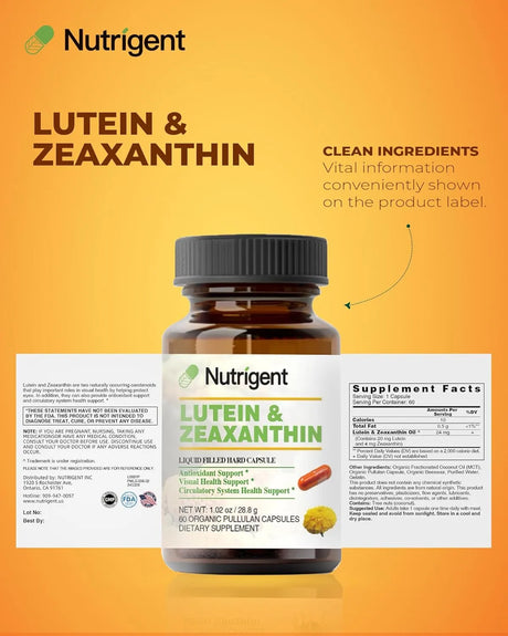 NUTRIGENT - Nutrigent Lutein 20Mg. with Zeaxanthin 60 Capsulas - The Red Vitamin MX - Suplementos Alimenticios - {{ shop.shopifyCountryName }}