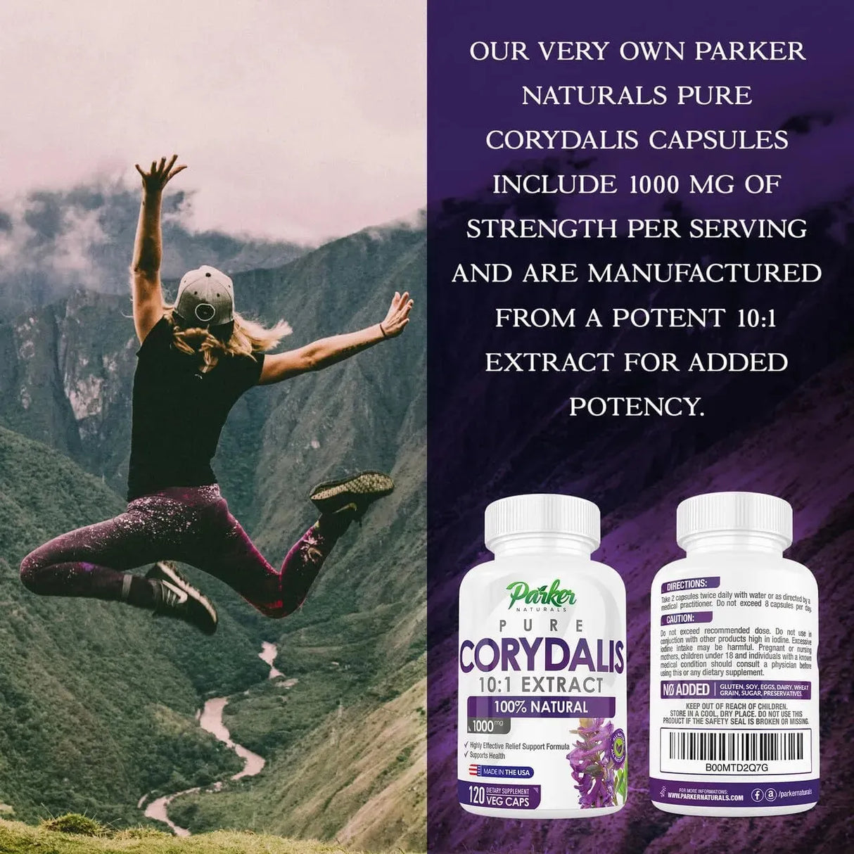 PARKER NATURALS - Parker Naturals Pure Corydalis 1000Mg. 120 Capsulas - The Red Vitamin MX - Suplementos Alimenticios - {{ shop.shopifyCountryName }}