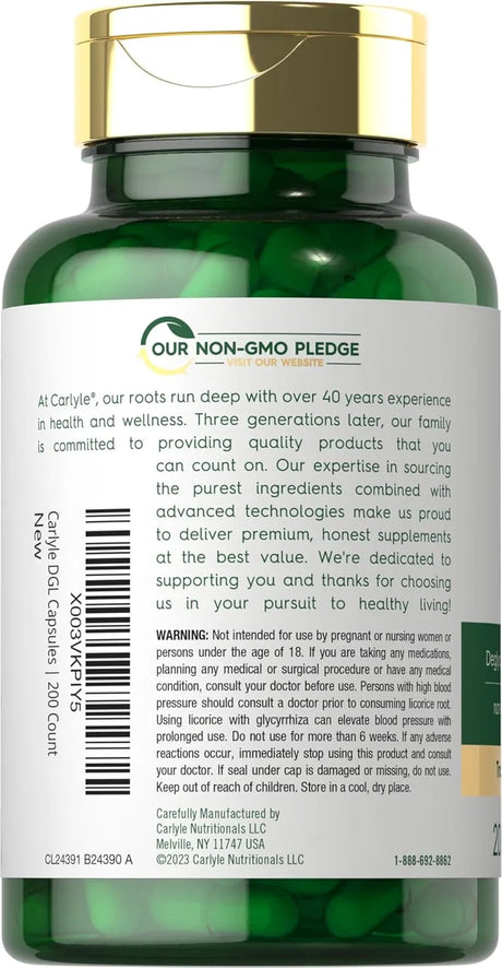 CARLYLE - Carlyle DGL Deglycyrrhizinated Licorice 4000Mg. 200 Capsulas - The Red Vitamin MX - Suplementos Alimenticios - {{ shop.shopifyCountryName }}