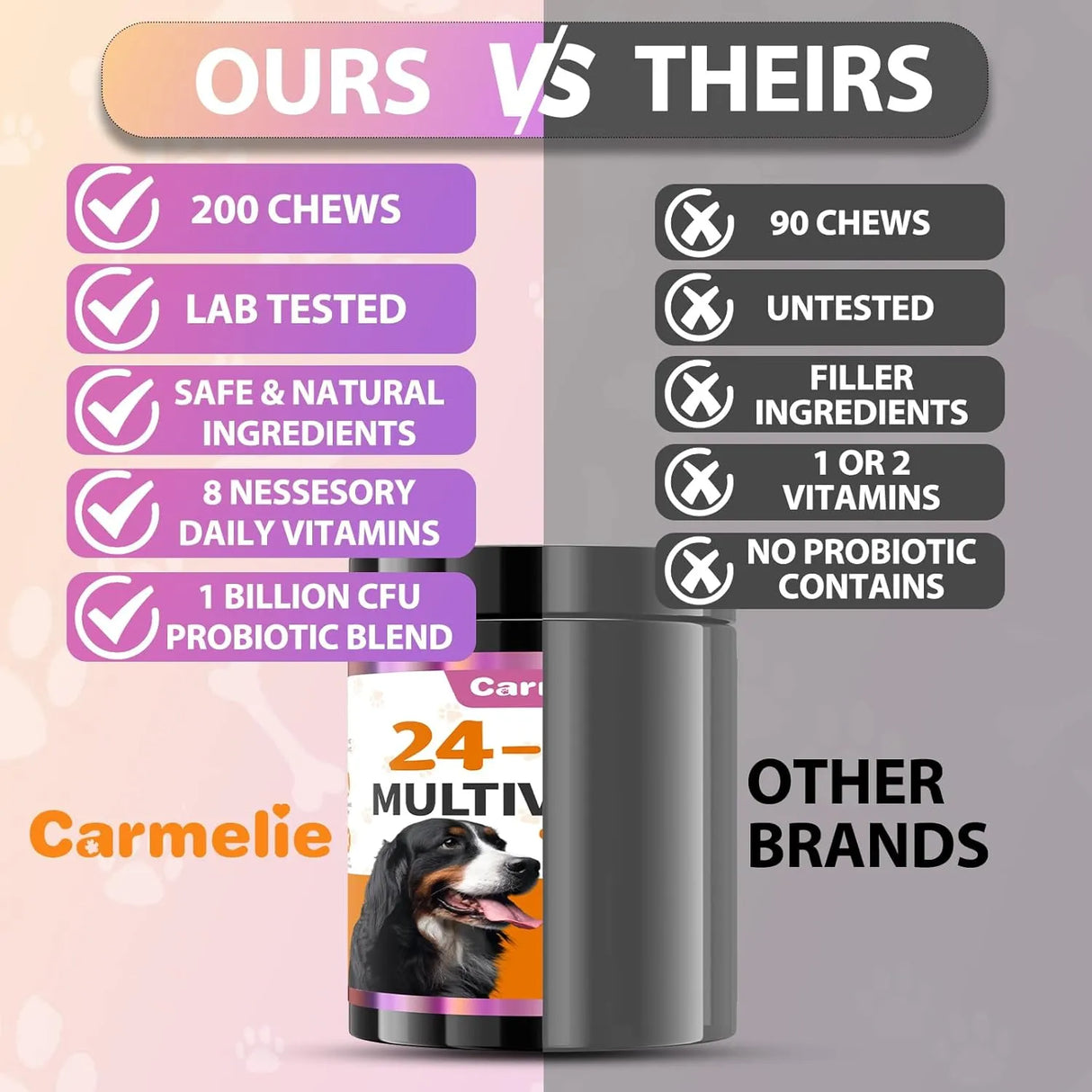 CARMELIE - Carmelie 24 in 1 Dog Vitamins 200 Masticables - The Red Vitamin MX - Multivitamínicos Para Perros - {{ shop.shopifyCountryName }}