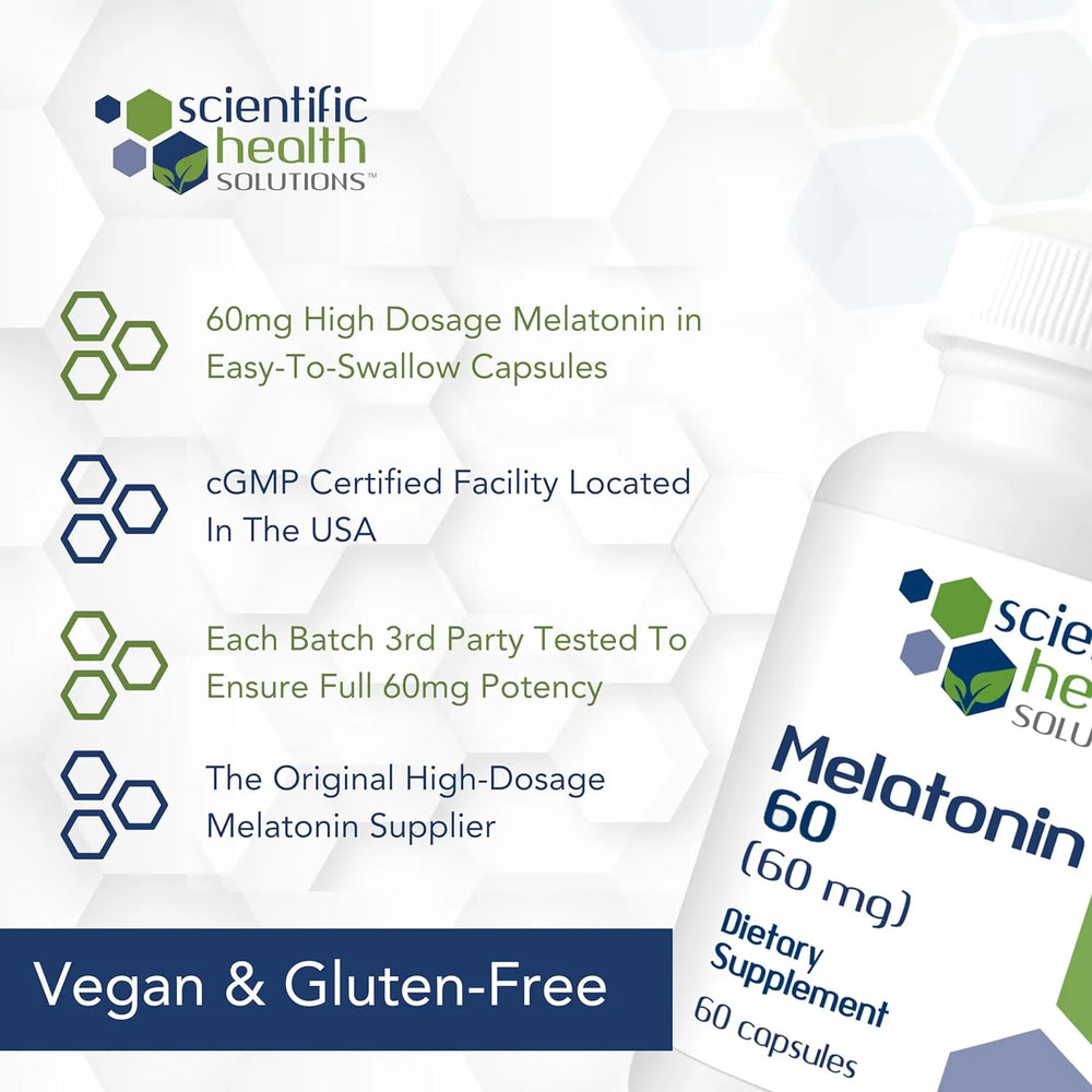 SCIENTIFIC HEALTH SOLUTIONS - Scientific Health Solutions Melatonin 60Mg. 60 Capsulas - The Red Vitamin MX - Suplementos Alimenticios - {{ shop.shopifyCountryName }}
