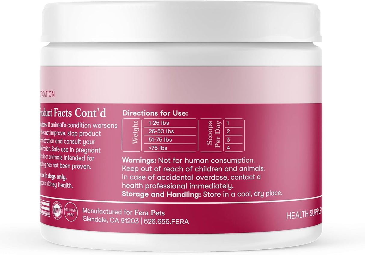 Fera Pet Organics Kidney Supplement for Dogs 60 Masticables