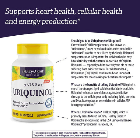 HEALTHY ORIGINS - Healthy Origins Ubiquinol 200Mg. 30 Capsulas Blandas - The Red Vitamin MX - Suplementos Alimenticios - {{ shop.shopifyCountryName }}