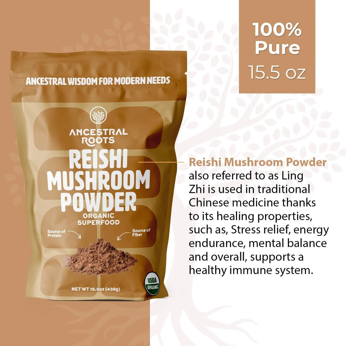 ANCESTRAL ROOTS - ANCESTRAL ROOTS Red Reishi Mushroom Powder 113Gr. - The Red Vitamin MX - Suplementos Alimenticios - {{ shop.shopifyCountryName }}