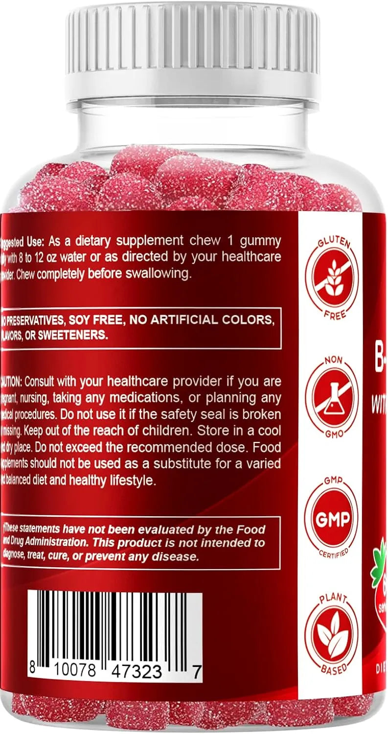 VITAMATIC - Vitamatic Vitamin B Complex Gummies with Vitamin C 60 Gomitas - The Red Vitamin MX - Suplementos Alimenticios - {{ shop.shopifyCountryName }}