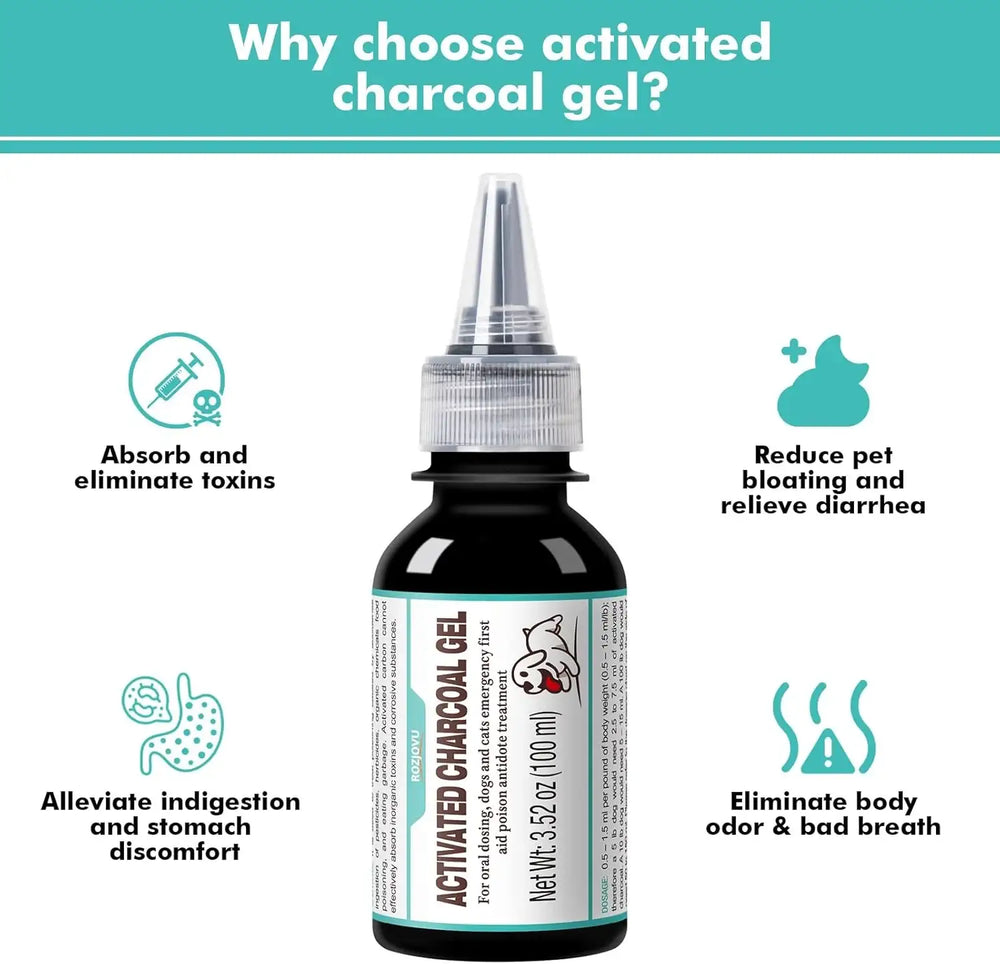 ROZJOVU - ROZJOVU Activated Charcoal Gel for Dogs for Poisoning 100Ml. - The Red Vitamin MX - Medicamentos Sin Receta Para Perros - {{ shop.shopifyCountryName }}