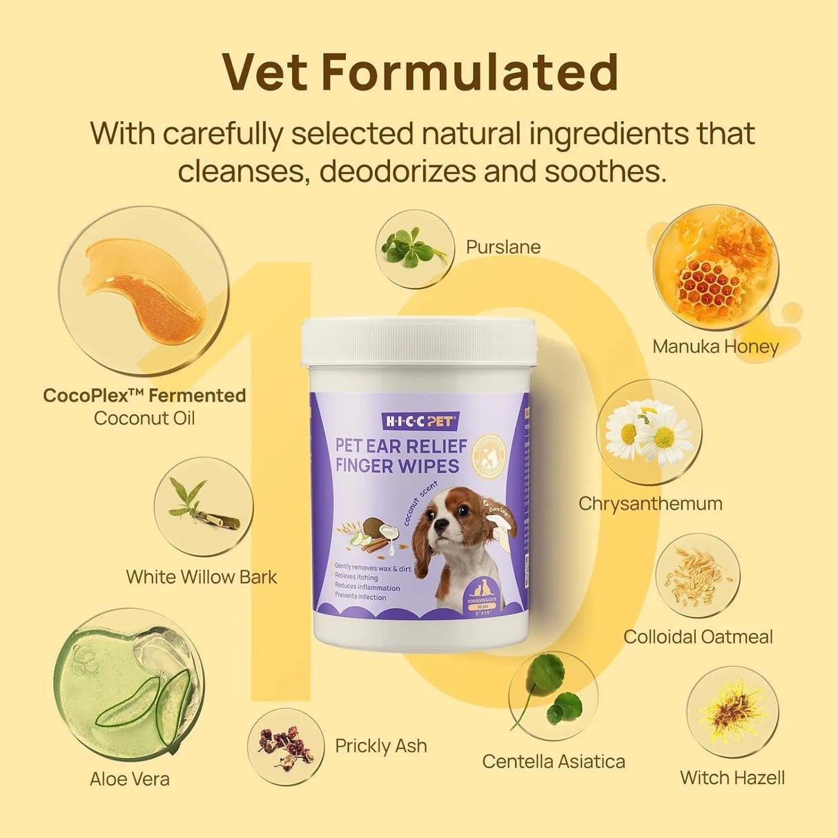 HICC PET - HICC PET Dog Ear Wipes Finger Honey Scent 50 Toallitas - The Red Vitamin MX - Cuidado Del Oído De Perros - {{ shop.shopifyCountryName }}