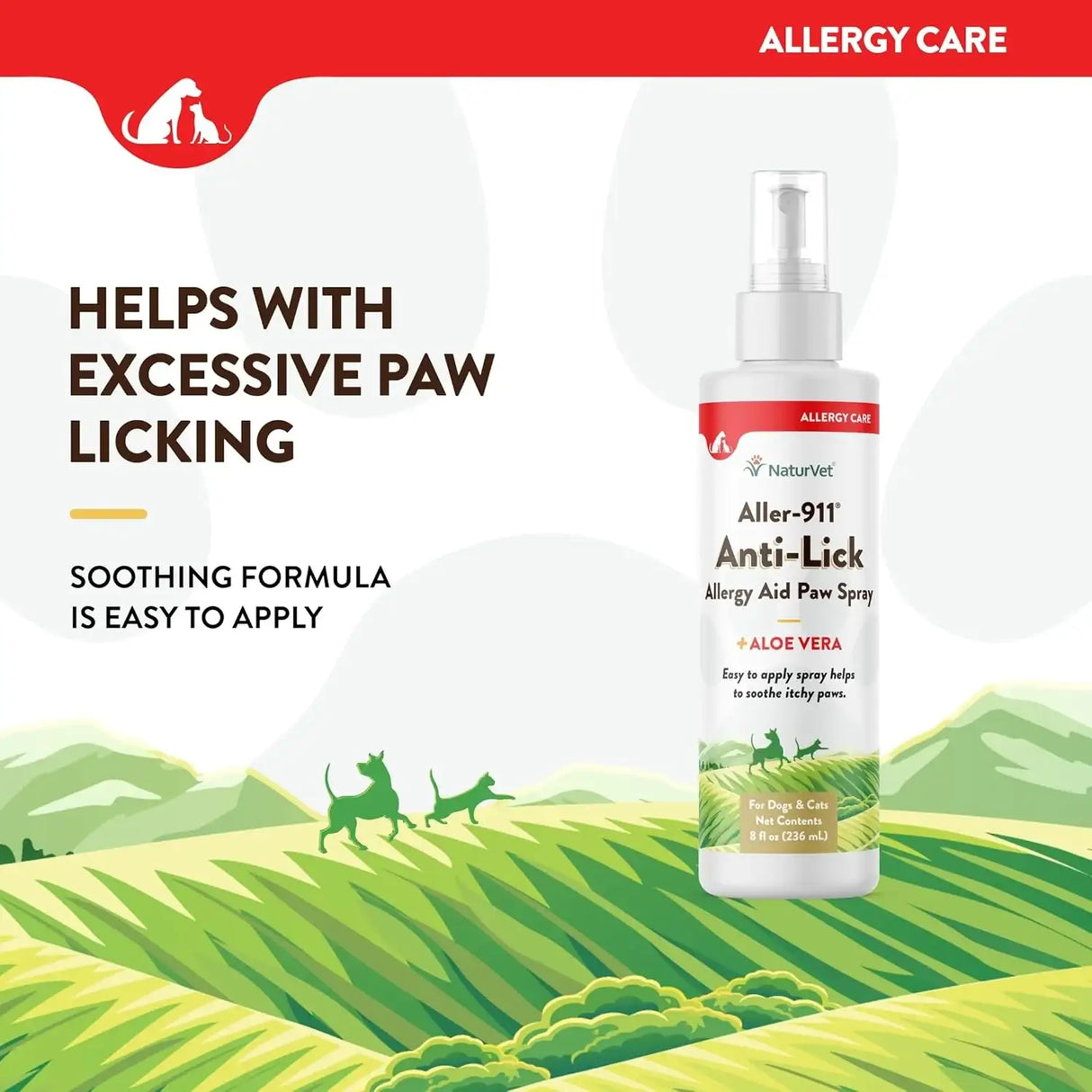 NATURVET - NaturVet Aller-911 Anti-Lick Paw Spray for Dogs & Cats 8 Fl.Oz. - The Red Vitamin MX - Remedios Para La Picazón De Perros - {{ shop.shopifyCountryName }}