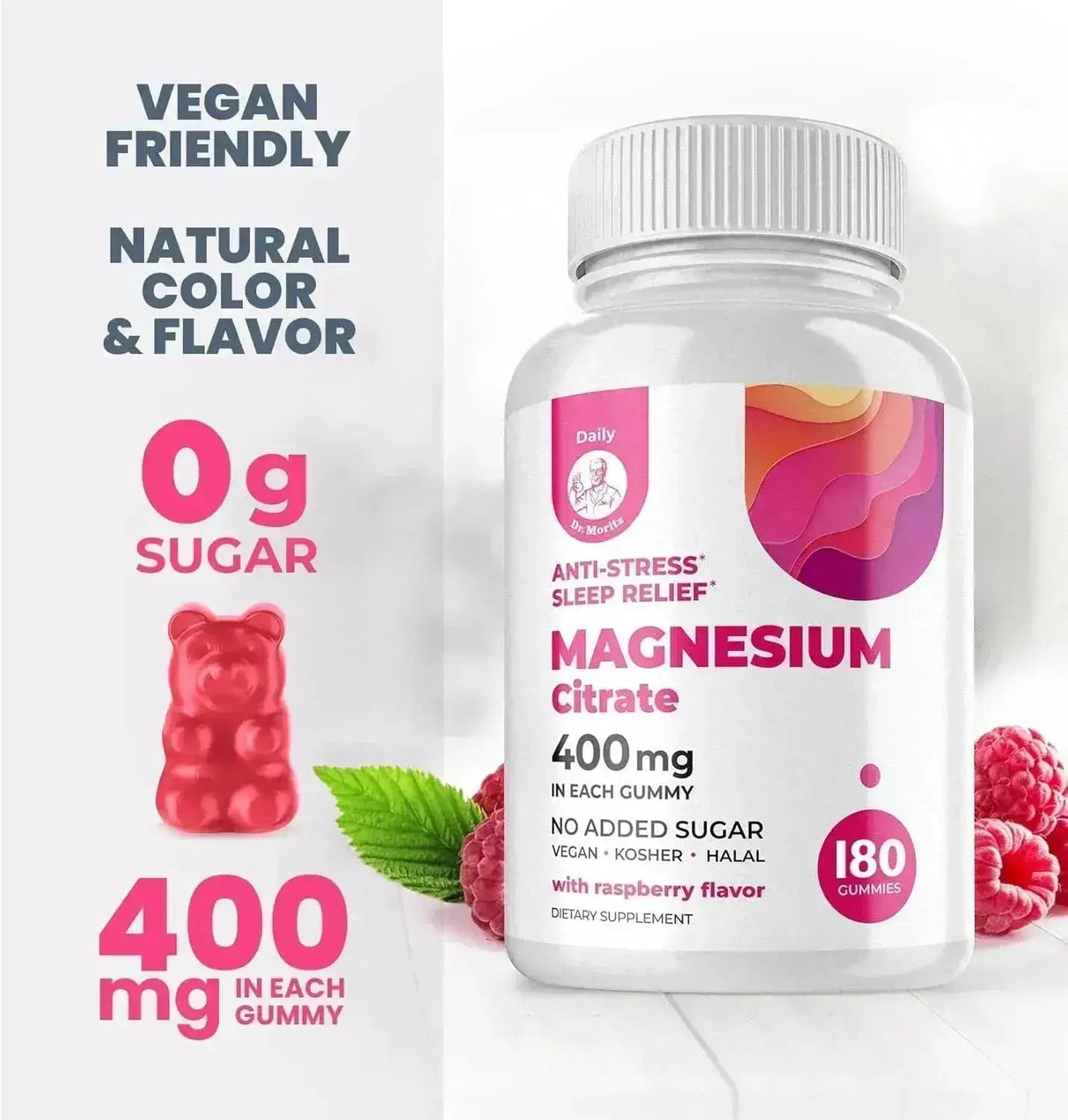 DR. MORITZ - Dr. Moritz Magnesium Gummies for Adults 400Mg. 180 Gomitas - The Red Vitamin MX - Suplementos Alimenticios - {{ shop.shopifyCountryName }}