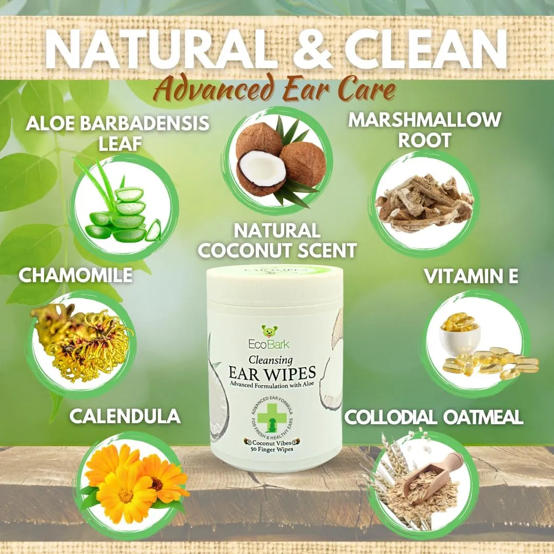 ECOBARK - EcoBark Dog Ear Cleaner Dog Ear Wipes with Finger Pad 50 Toallitas - The Red Vitamin MX - Cuidado Del Oído De Perros - {{ shop.shopifyCountryName }}