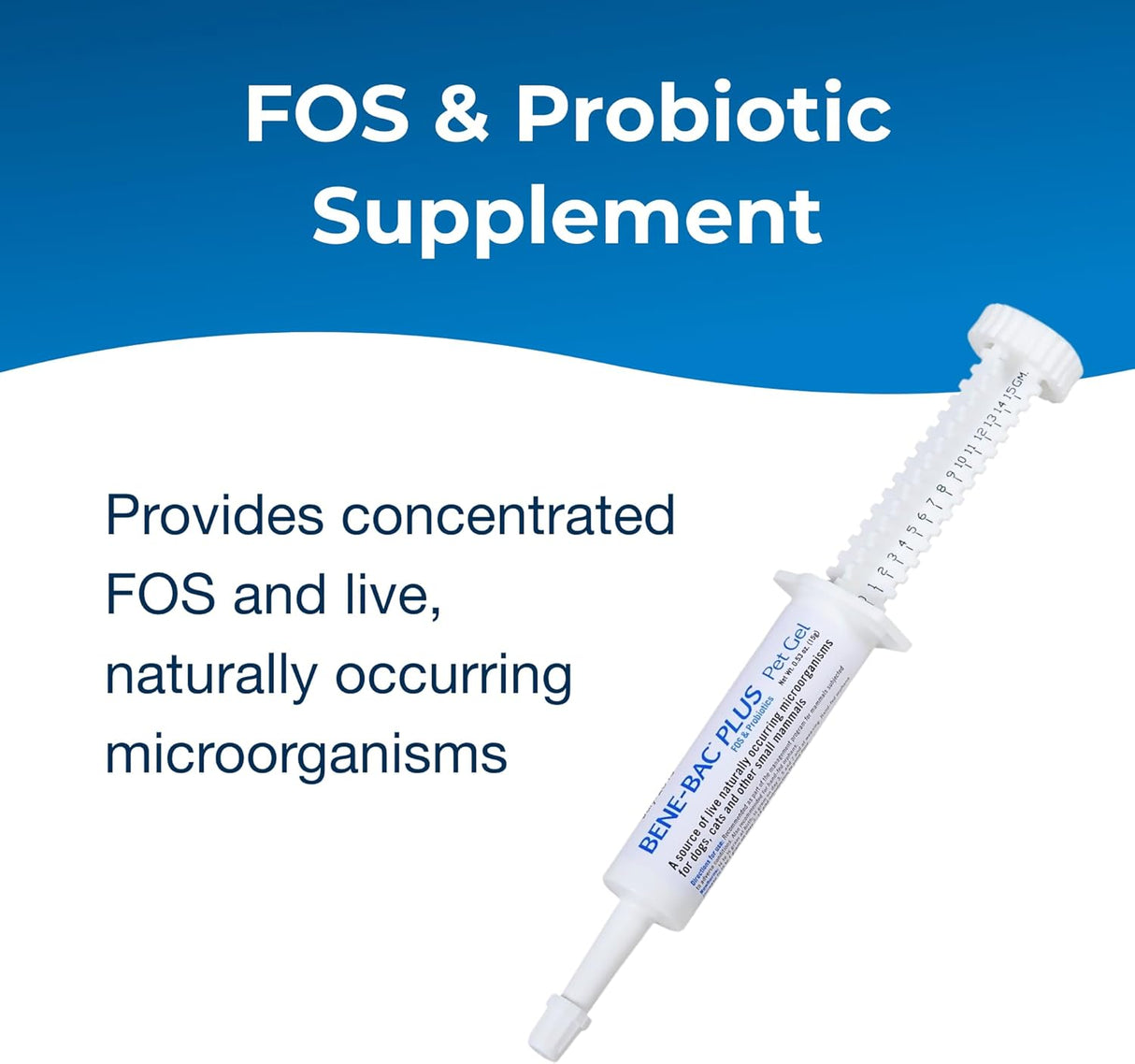 PetAg Bene-Bac Plus Pet Gel Probiotics for Dogs Cats Exotic & Wildlife Mammals 15Gr.