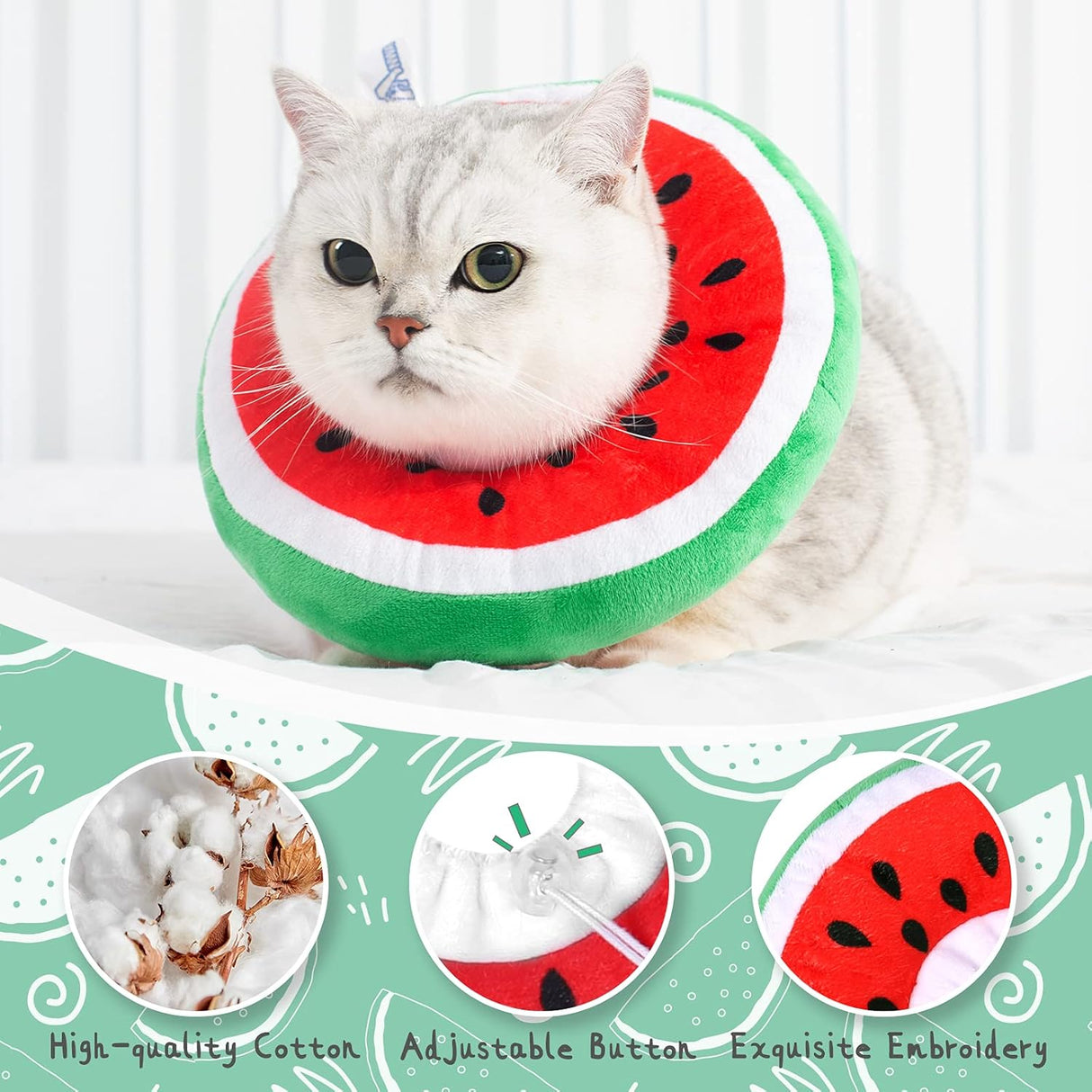 ANWA Adjustable Cat Cone Collar Soft Watermelon Small