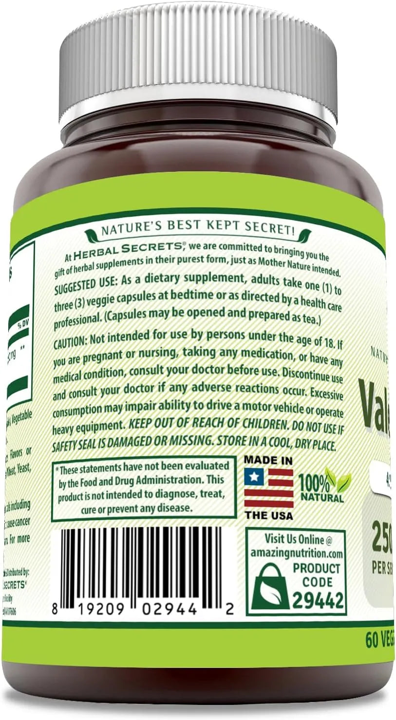 HERBAL SECRETS - Herbal Secrets Valerian Root Extract 250Mg. 60 Capsulas - The Red Vitamin MX - Suplementos Alimenticios - {{ shop.shopifyCountryName }}